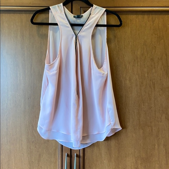 TOPSHOP pink sleeveless top with front zipper - Picture 2 of 7